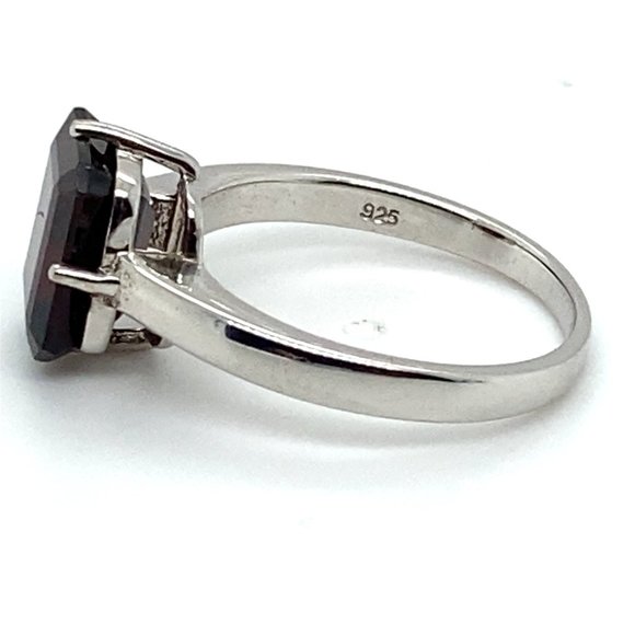 Pyrope 4.34ct Rhodium Finish Solid 925 Sterling Silver Ring - Picture 6 of 6